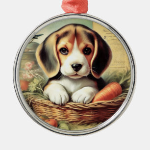 Adorno Metálico Vintage Cute Beagle Puppy