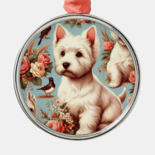 Adorno Metálico Vintage Cute West Highland White Terrier
