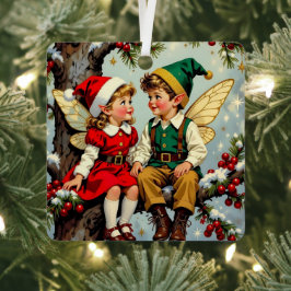 Adorno Metálico Vintage Elven Fairy Children Christmas Personalize