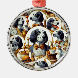 Adorno Metálico Vintage English Setter Ilustracion