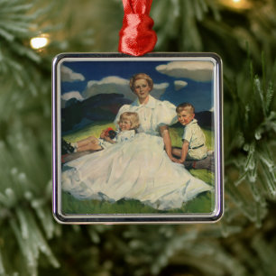 Adorno Metálico Vintage Mother's Day, Mom with Children