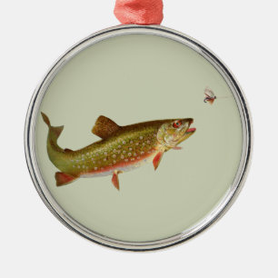 Adorno Metálico Vintage Rainbow Trout Fly Fishing