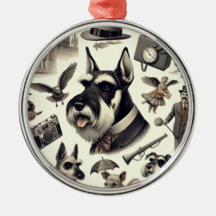 Adorno Metálico Vintage Schnauzer Seamless