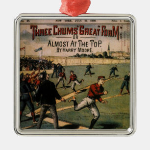 Adorno Metálico Vintage Sports Baseball Tres Chums cubierta de la