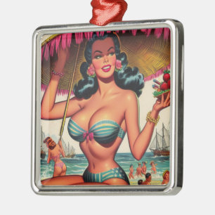 Adorno Metálico Vintage Summer Pin-up