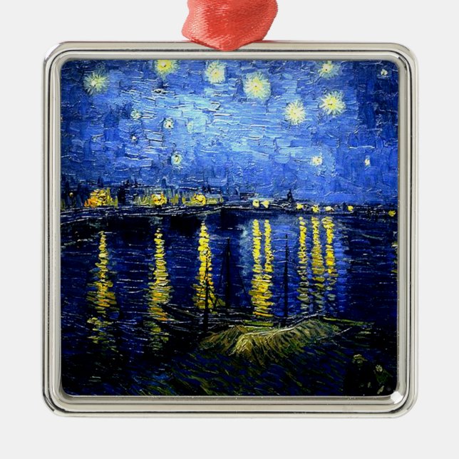 Adorno Metálico Vintage Van Gogh, arte fino, noche estrellada sobr (Frente)