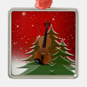 Adorno Metálico Violín en Navidad,