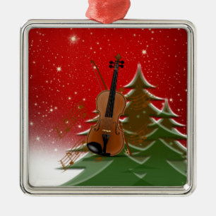 Adorno Metálico Violín en Navidades