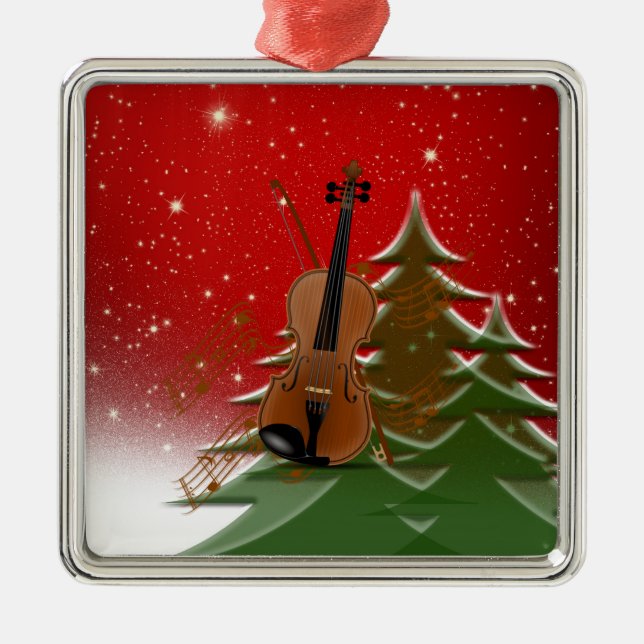 Adorno Metálico Violín en Navidades (Frente)