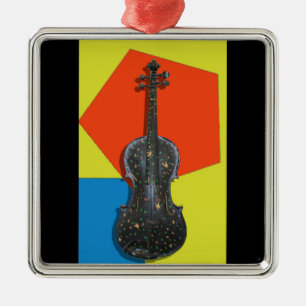 Adorno Metálico Violin pintado a mano