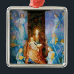 Adorno Metálico VIRGEN CON el NIÑO - CONCIERTO de ÁNGELES, zafiro<br><div class="desc">Pintura del renacimiento,  escuela del flamand - 16. Siglo</div>