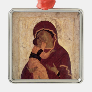 Adorno Metálico Virgen de Umilenie de Wladimir, escuela de Moscú