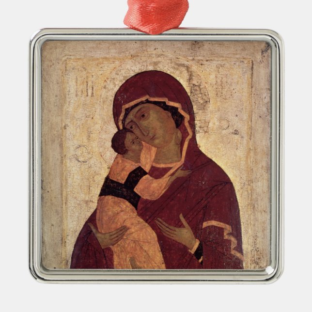 Adorno Metálico Virgen de Umilenie de Wladimir, escuela de Moscú (Frente)