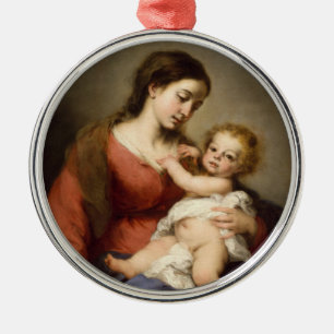 Adorno Metálico Virgen y niño