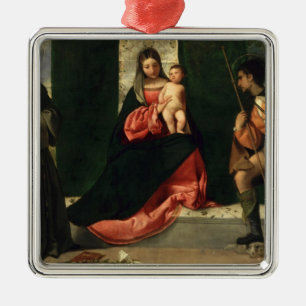 Adorno Metálico Virgen y niño con St Anthony de Padua