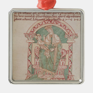 Adorno Metálico Virgen y niño con St Gregory el grande