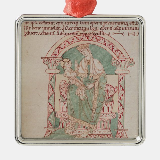 Adorno Metálico Virgen y niño con St Gregory el grande (Frente)