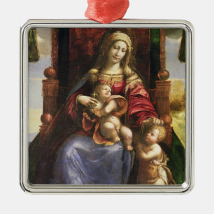 Adorno Metálico Virgen y niño con St. John infantil