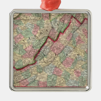 Adorno Metálico Virginia, mapa de W Virginia de Mitchell