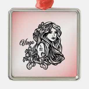 Adorno Metálico Virgo El Rosa Virgen Del Zodiaco
