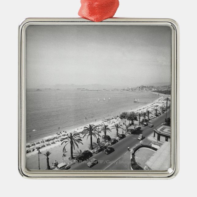 Adorno Metálico Visión compleja turística en la costa B&W (Frente)