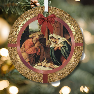 Adorno Metálico Víspera de la Natividad Nochebuena Árbol de Jesé