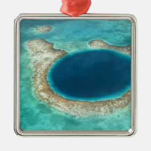 Adorno Metálico Vista aérea de Blue Hole, velero anclado