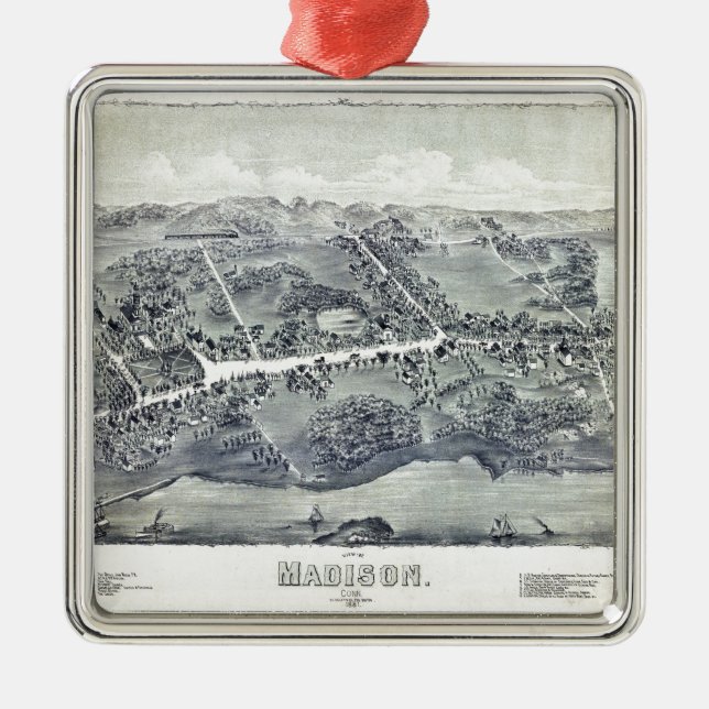 Adorno Metálico Vista aérea de Madison, Connecticut (1881) (Frente)