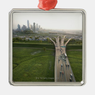 Adorno Metálico Vista aérea de una autopista en Dallas, Texas