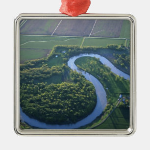 Adorno Metálico Vista aérea del río Rojo del Norte
