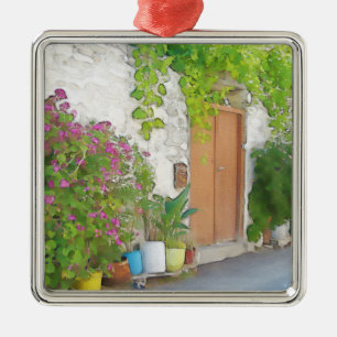 Adorno Metálico Vista de calle acuarela