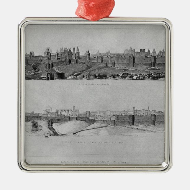 Adorno Metálico Vista de Carcasona del lado oeste (Frente)