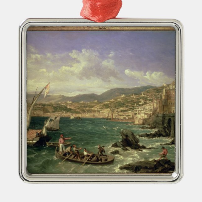 Adorno Metálico Vista de Génova, 1854 (aceite en lona) (Frente)