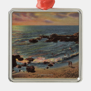 Adorno Metálico Vista de la ensenada de madera