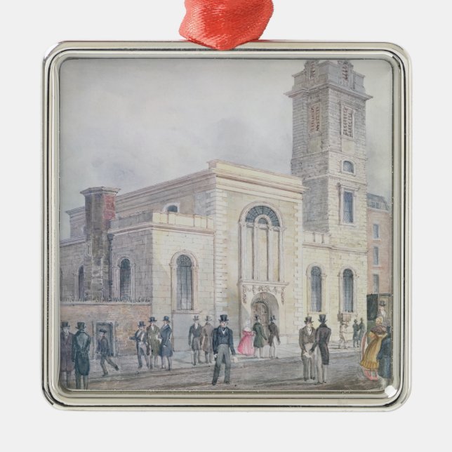 Adorno Metálico Vista de la iglesia de St Bartholomew (Frente)