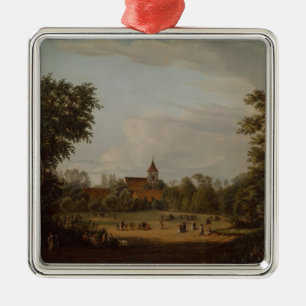 Adorno Metálico Vista de la iglesia del pueblo, Pankow, 1835