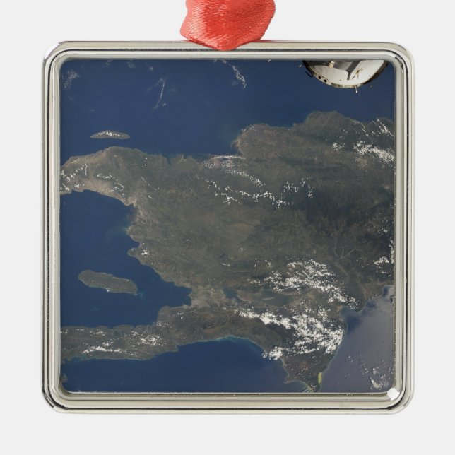 Adorno Metálico Vista de la isla caribeña de La Española (Frente)