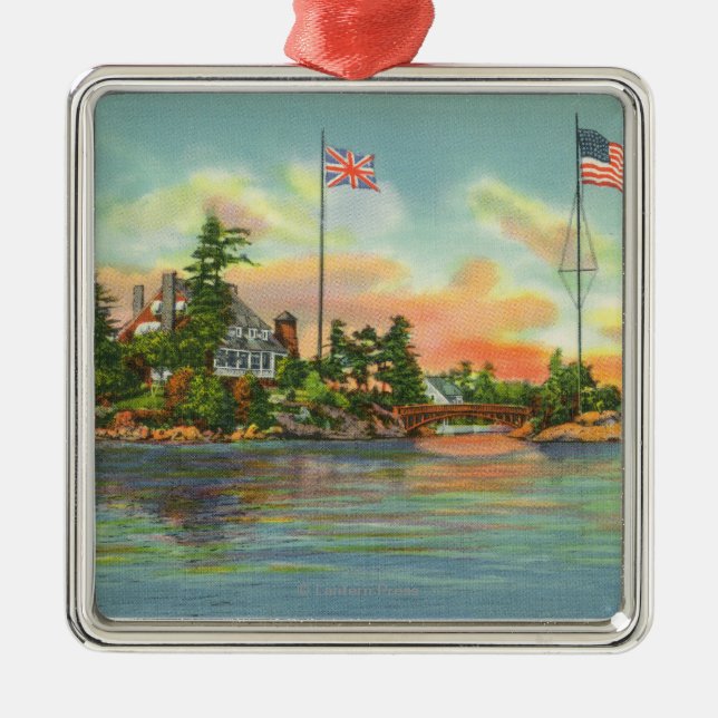 Adorno Metálico Vista de la isla de Zavikon (Frente)