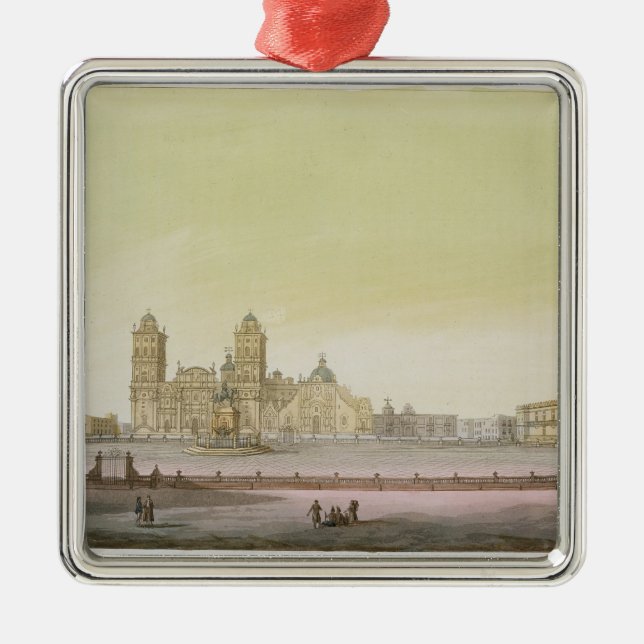 Adorno Metálico Vista de la plaza principal en Ciudad de México (Frente)