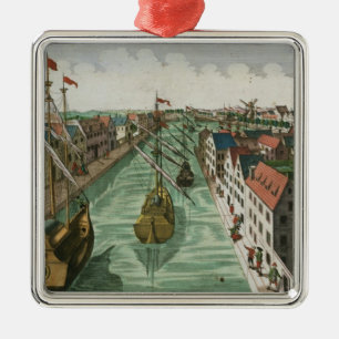 Adorno Metálico Vista de la puerta de Kettel en Delft (grabado)