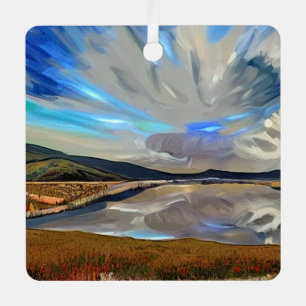 ADORNO METÁLICO VISTA DE LAGO