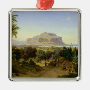 Adorno Metálico Vista de Palermo con el soporte Pellegrino
