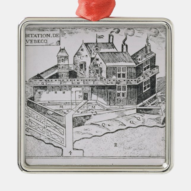 Adorno Metálico Vista de Quebec desde Champlain (Frente)