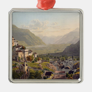 Adorno Metálico Vista de Sion, ilustracion del 'viaje Pittoresqu