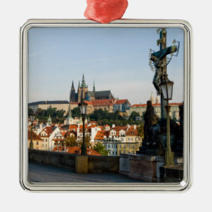 Adorno Metálico Vista del castillo desde el puente Carlos en Praga