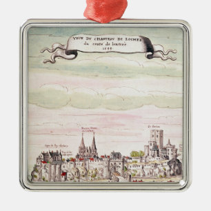 Adorno Metálico Vista del castillo francés de Loches, 1699