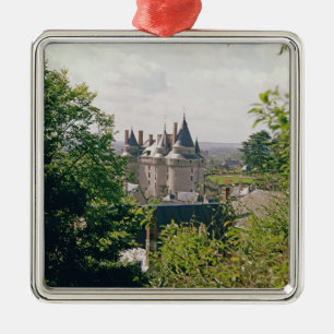 Adorno Metálico Vista del castillo francés restaurado del norte