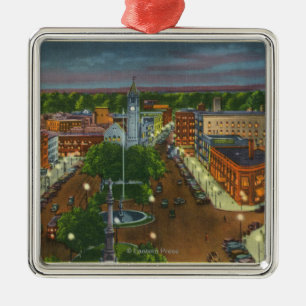 Adorno Metálico Vista del este de la arena pública, reloj de la