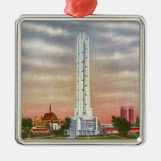 Adorno Metálico Vista del termómetro gigante de Texaco (Frente)