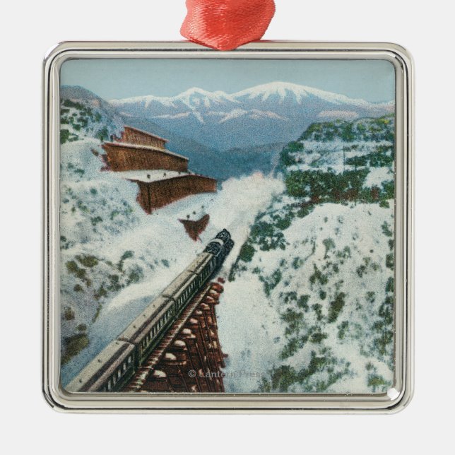 Adorno Metálico Vista del tren en la cumbre de la costa (Frente)